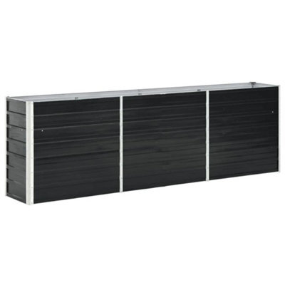 Berkfield Garden Raised Bed Galvanised Steel 240X40X77 Cm Anthracite - image 1