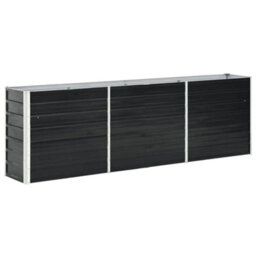 Berkfield Garden Raised Bed Galvanised Steel 240X40X77 Cm Anthracite - thumbnail 1