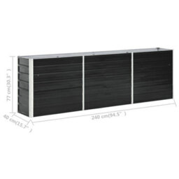 Berkfield Garden Raised Bed Galvanised Steel 240X40X77 Cm Anthracite - thumbnail 6