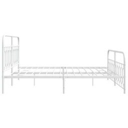 Berkfield Metal Bed Frame Without Mattress With Footboard White 200X200Cm - thumbnail 5