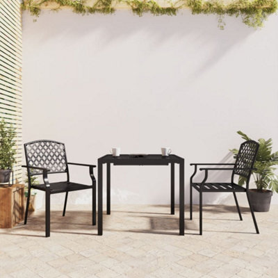 Berkfield 3 Piece Garden Dining Set Anthracite Steel - image 1