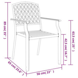 Berkfield 3 Piece Garden Dining Set Anthracite Steel - thumbnail 9