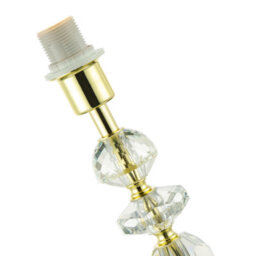 Happy Homewares Modern Chic Clear K9 Crystal Glass Table Lamp With Gold Base With Faceted Moulds - thumbnail 2