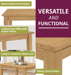 Hallowood Furniture Ledbury Light Oak Small Dining Table With 2 Taupe Leather Effect Chairs - thumbnail 4