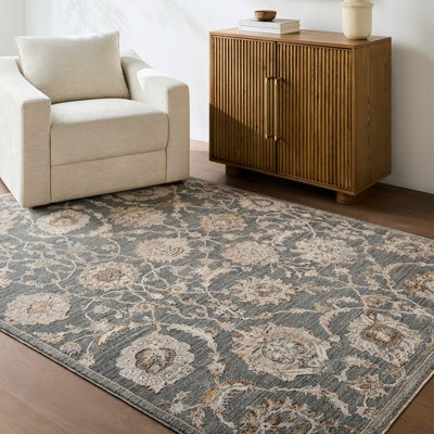 Livabliss Arda Vintage Blue Grey Traditional Boho Fringe Living Room Rug 200 X 290 Cm Easy Care, Non Shedding - image 1