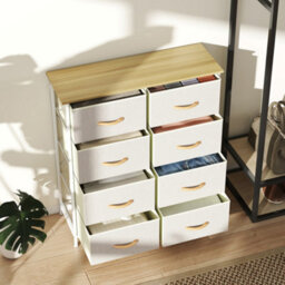 Homcom Fabric Chest Of Drawers, 8 Drawer Dresser For Bedroom, Beige - thumbnail 8