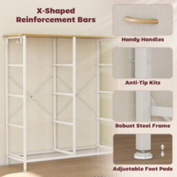 Homcom Fabric Chest Of Drawers, 8 Drawer Dresser For Bedroom, Beige - thumbnail 7