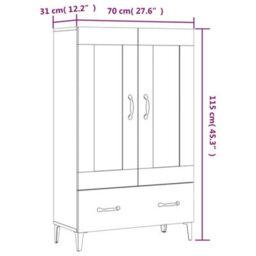 Vidaxl Highboard Sonoma Oak 70X31X115 Cm Engineered Wood - thumbnail 3