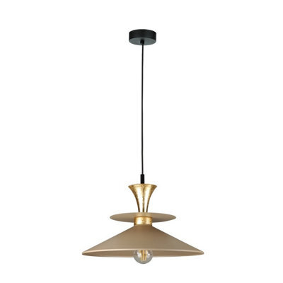 Luminosa Lighting Luminosa Della Dome Pendant Ceiling Light Gold, Beige 1X E27 - image 1