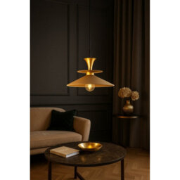 Luminosa Lighting Luminosa Della Dome Pendant Ceiling Light Gold, Beige 1X E27 - thumbnail 2