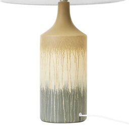 Beliani Table Lamp Beige-Grey Ceramic Base White Fabric Shade, W40 X D40 X H64Cm - thumbnail 5