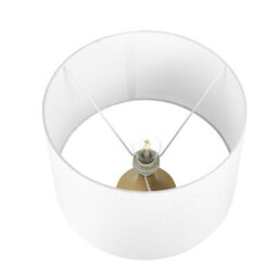 Beliani Table Lamp Beige-Grey Ceramic Base White Fabric Shade, W40 X D40 X H64Cm - thumbnail 3