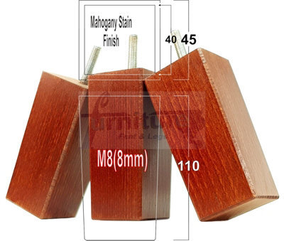 L&F 4X Replacement Furniture Legs Solid Wood 110mm High Sofas Chairs Settee Cabinets Legs M8 Tsp2055 - image 1