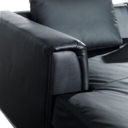 Beliani Corner Sofa 4 Seater Oslo Leather Black Right Hand - thumbnail 5