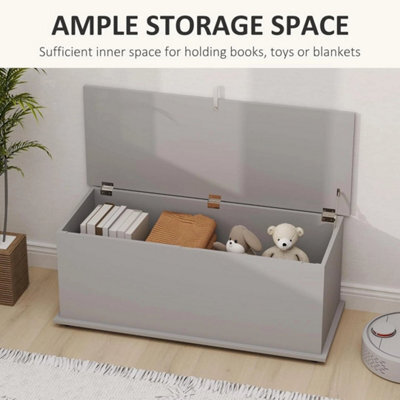 Ottoman Storage Box Large Wooden Blanket Toy Chest Bedroom Bench - image 1