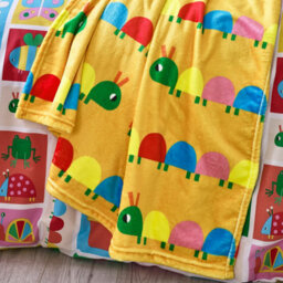 Catherine Lansfield Kids Curious Caterpillar Cosy Fleece 150X200 Cm Blanket Throw Bright - thumbnail 3