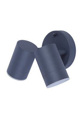 GoodHome Candiac Adjustable Matt Dark Grey Mains-Powered Integrated Led Outdoor Double Contemporary Wall Light 760Lm (Dia)6Cm - image 1