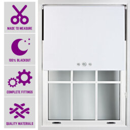 Furnished Triple Eyelets Blackout Window Blinds Free Cut Service - White (W)90Cm X (L)210Cm - thumbnail 1