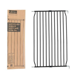 Safetots Extra Tall Eco Screw Fit Baby Gate, Black, 120Cm - 130Cm, Extra Tall Gate 100Cm In Height, Stair Gate For Baby - thumbnail 7