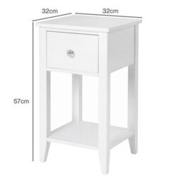 Levede Bedside Table Narrow Modern End Table Drawer & Shelf Bedroom White - thumbnail 4