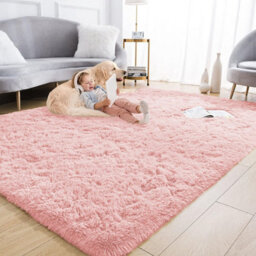 Ameha Pink Non Slip Shaggy Rug Extra Large Area Bedroom 200X290 Cm Carpet Super Soft Living Room Rugs - thumbnail 8