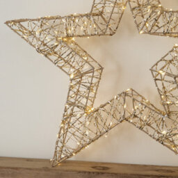 Samuel Alexander 50Cm Gold Light Up Christmas Star With 240 Warm White Leds & Timer - thumbnail 3