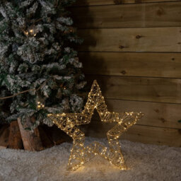Samuel Alexander 50Cm Gold Light Up Christmas Star With 240 Warm White Leds & Timer - thumbnail 7