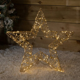 Samuel Alexander 50Cm Gold Light Up Christmas Star With 240 Warm White Leds & Timer - thumbnail 6