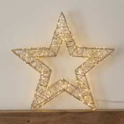 Samuel Alexander 50Cm Gold Light Up Christmas Star With 240 Warm White Leds & Timer - thumbnail 1