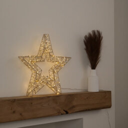 Samuel Alexander 50Cm Gold Light Up Christmas Star With 240 Warm White Leds & Timer - thumbnail 5