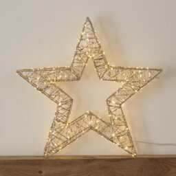 Samuel Alexander 50Cm Gold Light Up Christmas Star With 240 Warm White Leds & Timer - thumbnail 9