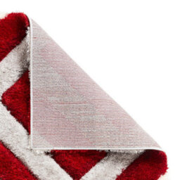 Grey Red Modern Shaggy Geometric Rug For Dining Room-120Cm X 170Cm - thumbnail 5
