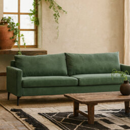 Wyld Haus Buenafuente 3-Seater Sofa In Green Velvet - thumbnail 1