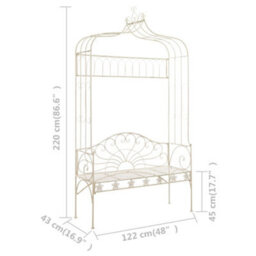 Walplus Garden Bench 122 Cm Iron Antique White - thumbnail 6