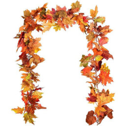 175Cm Artificial Maple Leaf Garland, Hanging Garland, Autumn For Thanksgiving, Fireplace, Christmas - thumbnail 1