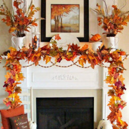 175Cm Artificial Maple Leaf Garland, Hanging Garland, Autumn For Thanksgiving, Fireplace, Christmas - thumbnail 4