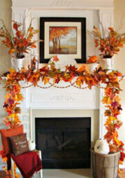 175Cm Artificial Maple Leaf Garland, Hanging Garland, Autumn For Thanksgiving, Fireplace, Christmas - thumbnail 3