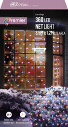 Premier Decorations Premier - 360 Multi Action Rainbow Led Christmas Net Lights 3.5 X 1.2M