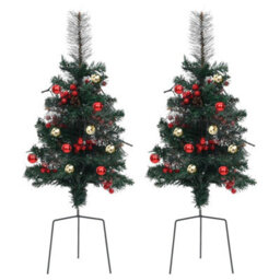 Berkfield Artificial Pathway Christmas Trees With Leds 2 Pcs 76 Cm Pvc - thumbnail 2