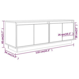 Vidaxl Tv Cabinet White 110X34X40 Cm Solid Wood Pine - thumbnail 9