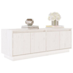 Vidaxl Tv Cabinet White 110X34X40 Cm Solid Wood Pine - thumbnail 4