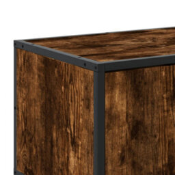 Berkfield Tv Cabinet Smoked Oak 100X35X41 Cm Engineered Wood And Metal - thumbnail 8