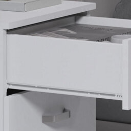 Matt White 3 Drawer Bedside Chest Bedroom Storage Furniture - thumbnail 3