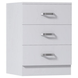 Matt White 3 Drawer Bedside Chest Bedroom Storage Furniture - thumbnail 1