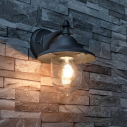 Litecraft Bacup Anthracite Outdoor 1 Light Industrial Fisherman Style Lantern Wall Light