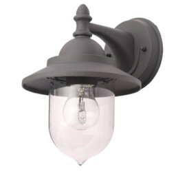 Litecraft Bacup Anthracite Outdoor 1 Light Industrial Fisherman Style Lantern Wall Light - thumbnail 2