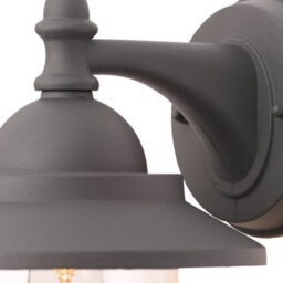 Litecraft Bacup Anthracite Outdoor 1 Light Industrial Fisherman Style Lantern Wall Light - thumbnail 5