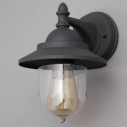 Litecraft Bacup Anthracite Outdoor 1 Light Industrial Fisherman Style Lantern Wall Light - thumbnail 4