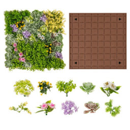 Costway 2 Pack Square Artificial Foliage Wall 50 X 50 Cm Faux Plant Wall Decoration - thumbnail 1