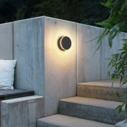 Ultra Beam Lighting Ultrabeam Black Round Outdoor Led Wall Light 12 Watt Led 1200 Lumen Dia. 150mm